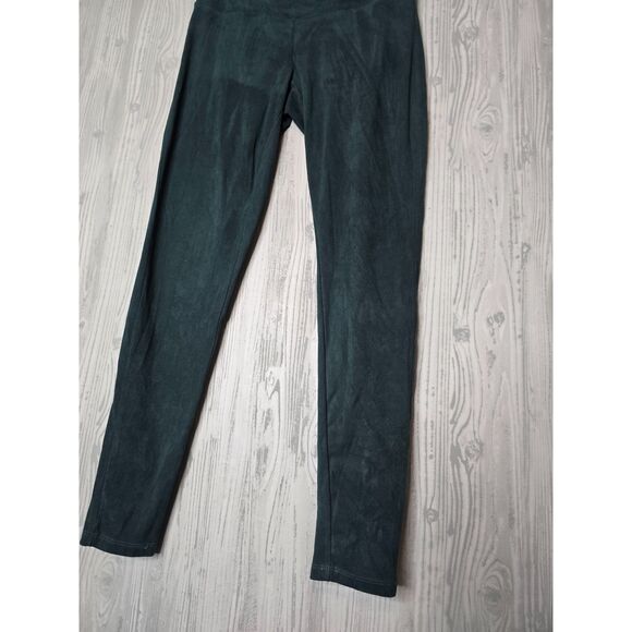 Ruby Ribbon Faux Suede High Waist Leggings Small Sculpting Black Stretch Pants - Picture 6 of 9